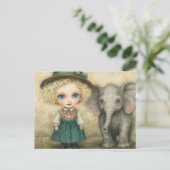 Kind und Baby Elephant Postkarte (Stehend Vorderseite)