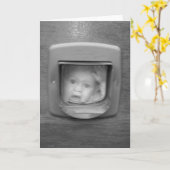 Kind und eine Katzen-Klappen-Gruß-Karte Karte (Gelbe Blume)