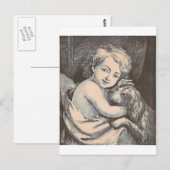 Kind und Hund Postkarte (Vorne/Hinten)