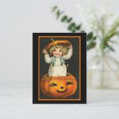 Kind und Kürbis Postkarte (Stehend Vorderseite)