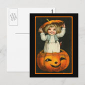 Kind und Kürbis Postkarte (Vorne/Hinten)