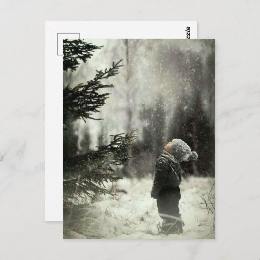 Kind und Tanne Postkarte (Vorne/Hinten)