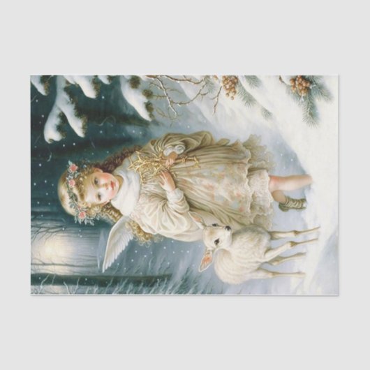 Kind und Weihnachten Seidenpapier (Vorderseite)