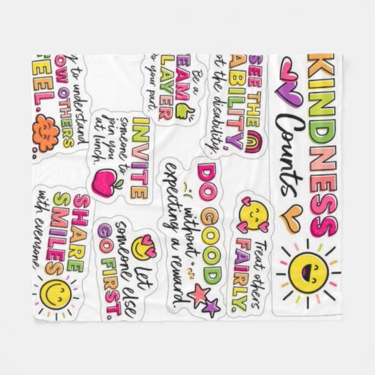 Kind Vibes Kindness zählt Fleece Blanket (Vorderseite (Horizontal))