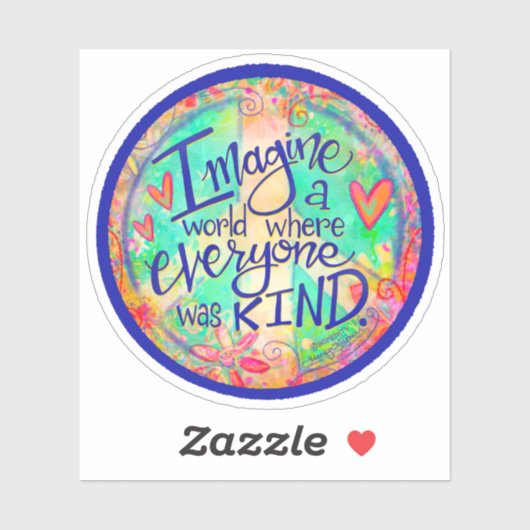 Kind-Weltfriedenszeichen Hübsche Inspirivity-Aufkl Aufkleber (Blatt)