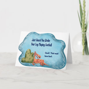 Kind wird gut zerbrochenes Bein spielen Fußball Karte
