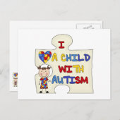 Kind WIth Autism Brünett Girl 2 Postkarte (Vorne/Hinten)
