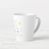 Kind Zeichnend Vater Latte Tasse (Rechte Ecke)
