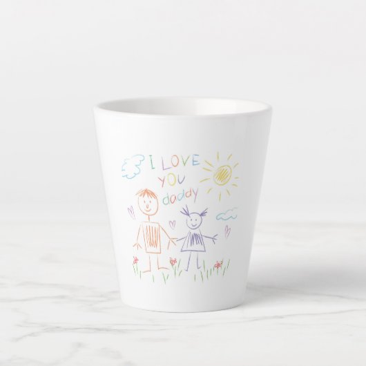 Kind Zeichnend Vater Latte Tasse (Vorderseite)