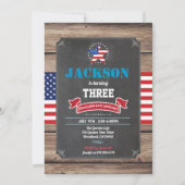 Kind zum Unabhängigkeitstag 3. Geburtstag (jedes A Einladung (Vorderseite)