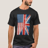 Kinda American Kinda British Ich bin beide US-Flag T-Shirt (Vorderseite)