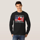 Kinda American Kinda Canadian Flag Dual Citizenshi T-Shirt (Vorne ganz)