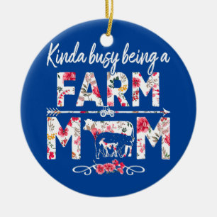 Kinda beschäftigt als Mama Funny Farm Mama Keramik Ornament