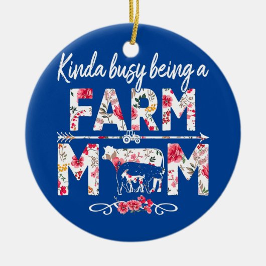 Kinda beschäftigt als Mama Funny Farm Mama Keramik Ornament (Vorne)