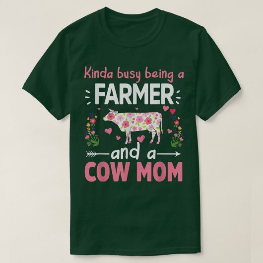 Kinda beschäftigt, ein Bauer und eine Kuh-Mama lus T-Shirt (Design vorne)