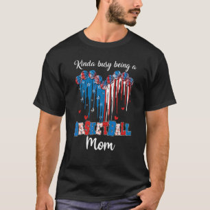 Kinda beschäftigt, eine Basketball-Mama USA Flagge T-Shirt