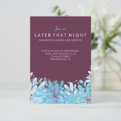 KINDA BLUE FLOWERS Bat Mitzvah Party Card Einladung (Stehend Vorderseite)