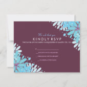 KINDA BLUE FLOWERS Wedding Response Card RSVP Karte (Vorderseite)