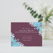 KINDA BLUE FLOWERS Wedding Response Card RSVP Karte (Stehend Vorderseite)