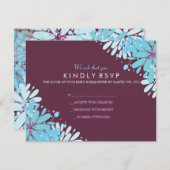 KINDA BLUE FLOWERS Wedding Response Card RSVP Karte (Vorne/Hinten)