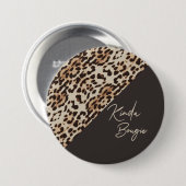 Kinda Bougie Brown Leopardprint Button (Vorne & Hinten)