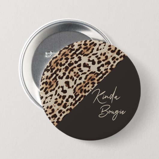 Kinda Bougie Brown Leopardprint Button (Vorne & Hinten)