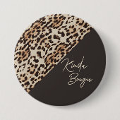Kinda Bougie Brown Leopardprint Button (Vorderseite)