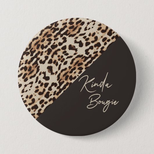 Kinda Bougie Brown Leopardprint Button (Vorderseite)