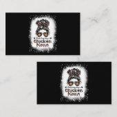 Kinda Busy Being A Chicken Mom Messy Bun Floral Ba Visitenkarte (Vorne/Hinten)