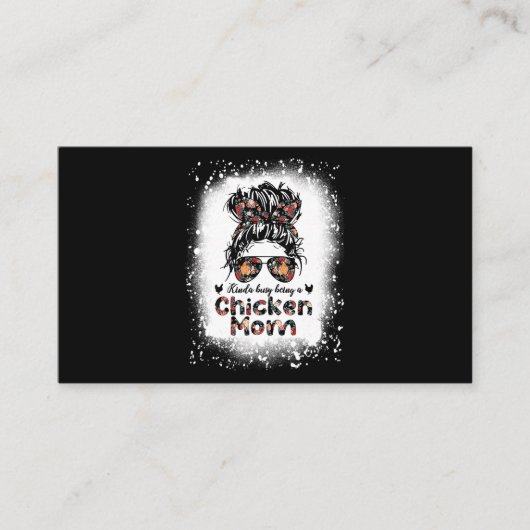 Kinda Busy Being A Chicken Mom Messy Bun Floral Ba Visitenkarte (Vorderseite)