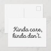 Kinda Care Kinda Don't Postkarte (Vorne/Hinten)