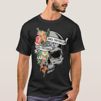 Kinda Emotional Kinda Emotionless Blume Skull Vin T-Shirt