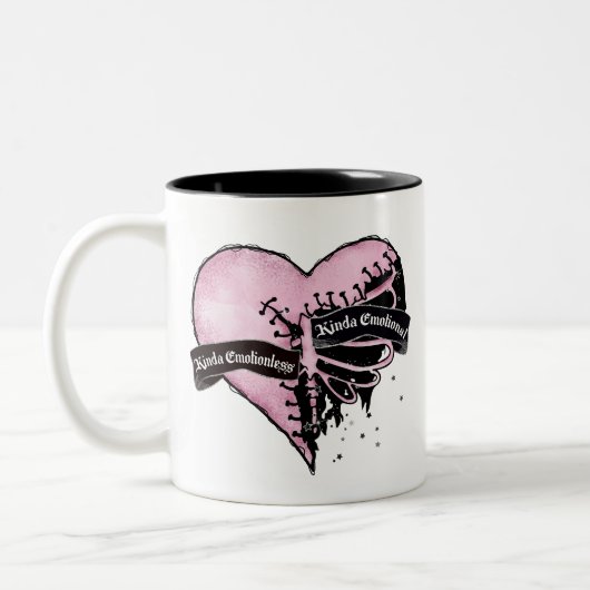 Kinda Emotionless Kinda Emotional Zweifarbige Tasse (Links)