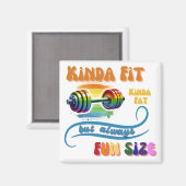 Kinda Fit Funny Gym Fitness Rainbow Magnet (Vorderseite/Rückseite)