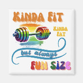 Kinda Fit Funny Gym Fitness Rainbow Magnet (Vorne)