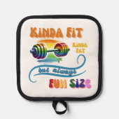 Kinda Fit Funny Gym Fitness Rainbow Pot Holder Topflappen (Vorderseite)