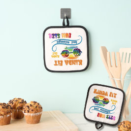 Kinda Fit Funny Gym Fitness Rainbow Pot Holder Topflappen