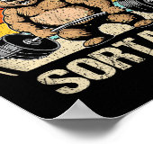 Kinda Fit Sorta Fat Funny Cute Bear Weightlifter  Poster (Ecke)