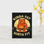 Kinda Fit Sorta Fat - Funny Gym Bear Weightlifting Karte (Gelbe Blume)