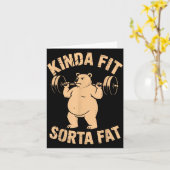 Kinda Fit Sorta Fat - Funny Gym Bear Weightlifting Karte (Gelbe Blume)