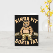 Kinda Fit Sorta Fat - Funny Gym Bear Weightlifting Karte (Gelbe Blume)