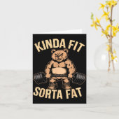 Kinda Fit Sorta Fat - Funny Gym Bear Weightlifting Karte (Gelbe Blume)