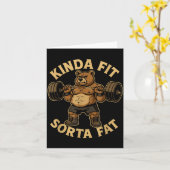 Kinda Fit Sorta Fat - Funny Gym Bear Weightlifting Karte (Gelbe Blume)