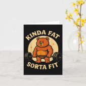 Kinda Fit Sorta Fat - Funny Gym Bear Weightlifting Karte (Gelbe Blume)