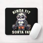 Kinda Fit Sorta Fat - Funny Gym Bear Weightlifting Mousepad (Mit Mouse)