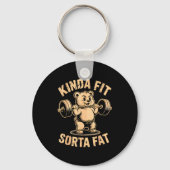 Kinda Fit Sorta Fat - Funny Gym Bear Weightlifting Schlüsselanhänger (Vorderseite)
