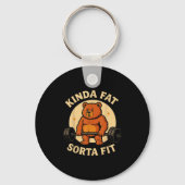 Kinda Fit Sorta Fat - Funny Gym Bear Weightlifting Schlüsselanhänger (Vorderseite)