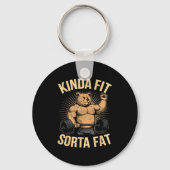Kinda Fit Sorta Fat - Funny Gym Bear Weightlifting Schlüsselanhänger (Vorderseite)
