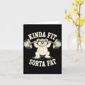 Kinda Fit Sorta Fat Funny Gym Cute Bear Retro Karte (Gelbe Blume)
