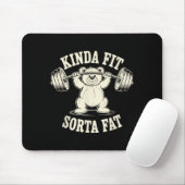 Kinda Fit Sorta Fat Funny Gym Cute Bear Retro Mousepad (Mit Mouse)